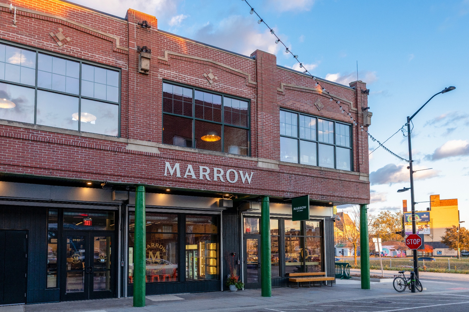 Exterior of Marrow in the Market at 2442 Riopelle Street in Detroit's Eastern Market