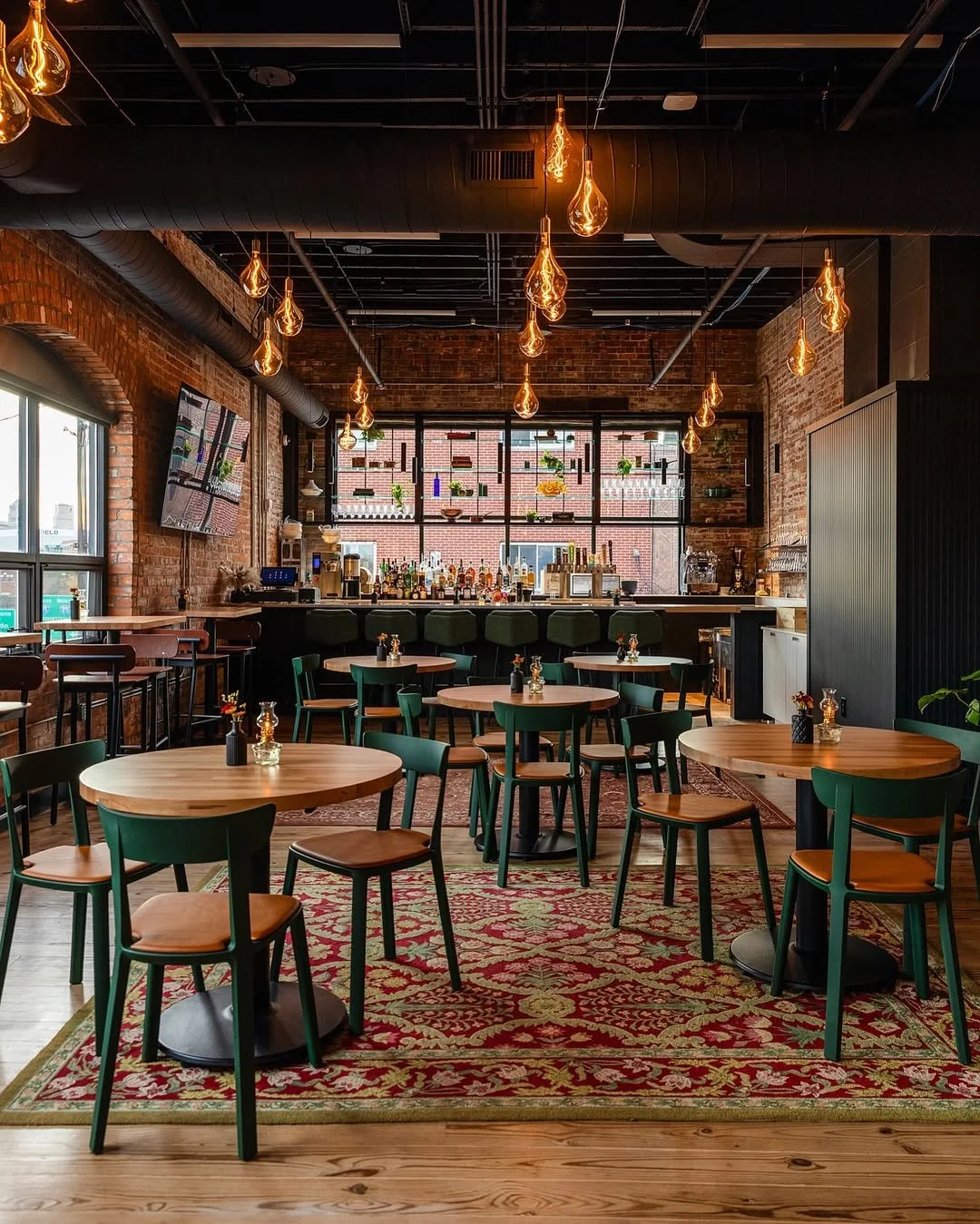 The City View Lounge — exposed brick and Edison lighting